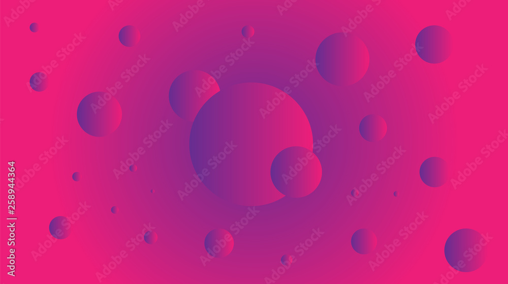 Abstract trend vector EPS10 with circles of different size and transparency with a gradient from pink to purple