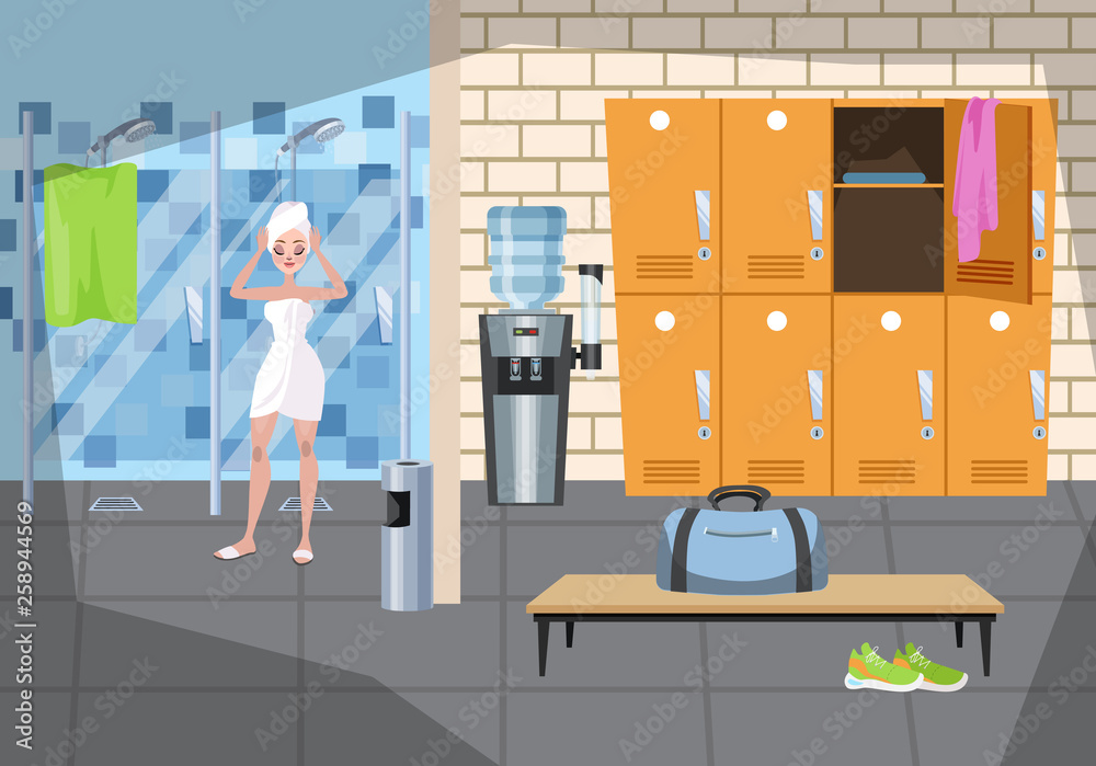 Woman standing in the towel after the shower Woman standing in the towel after the shower