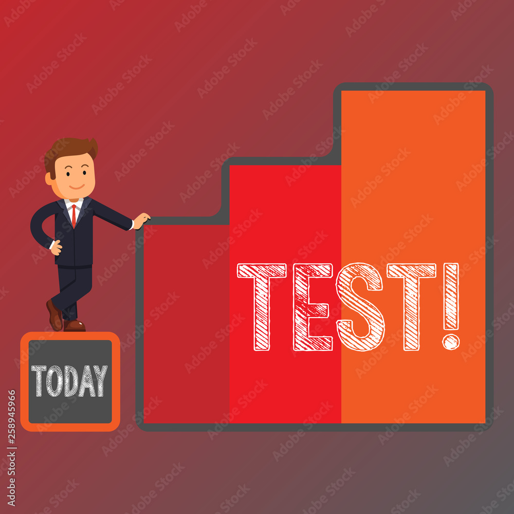 Conceptual hand writing showing Test. Concept meaning Academic systemic procedure assess reliability durability proficiency Businessman Presenting Growth and Success in Graph Columns Conceptual hand writing showing Test. Concept meaning Academic systemic procedure assess reliability durability proficiency Businessman Presenting Growth and Success in Graph Columns