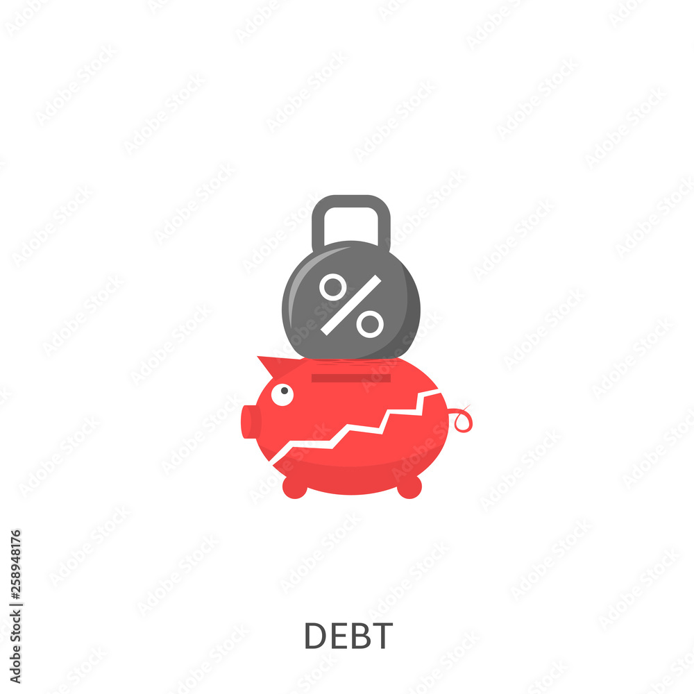Debt icon isolated