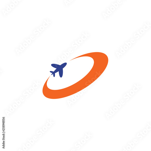 Travel logo with plane icon illustraiton