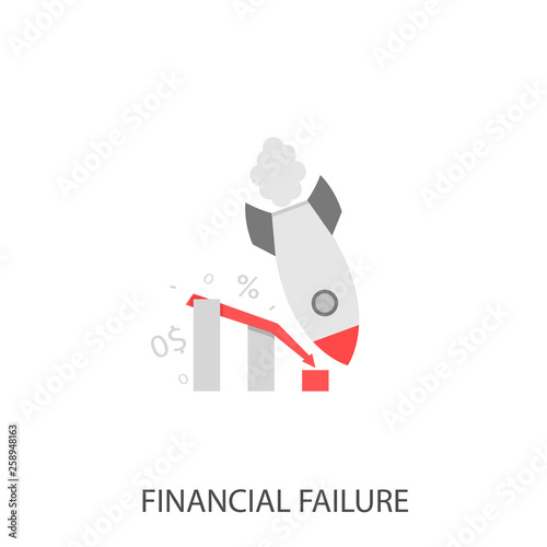 Financial failure icon Vector