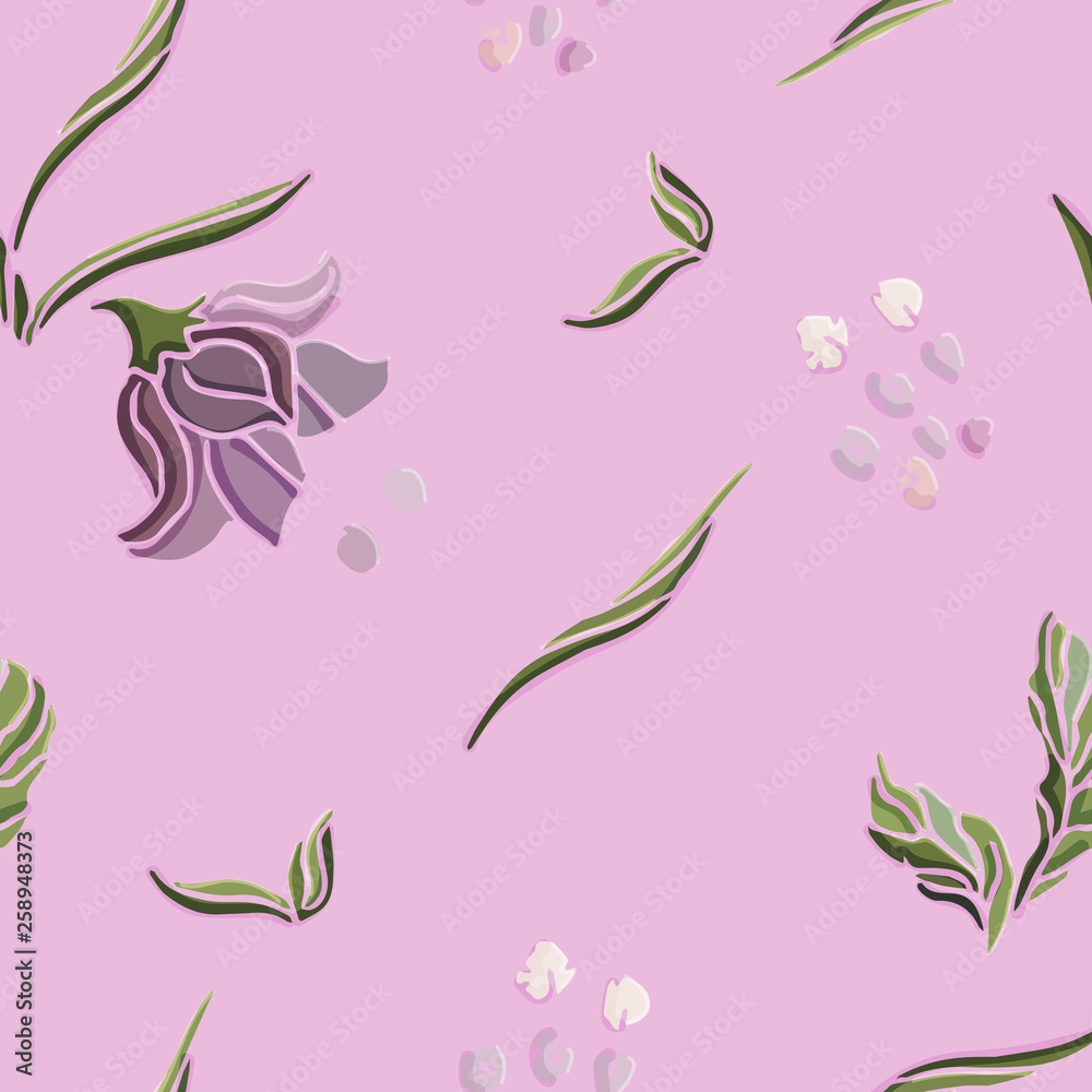 Obraz premium Flowers.Lovely seamless pattern. Vector illustration.