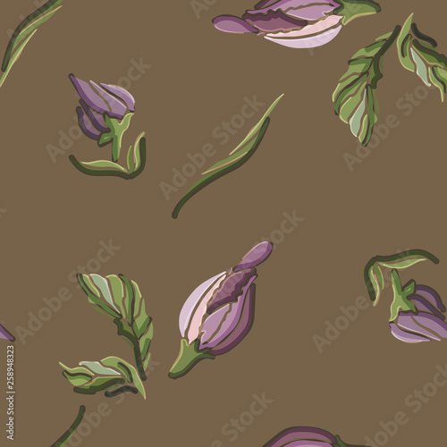 Flowers, spring, watercolor. Seamless pattern. Vector illustration.