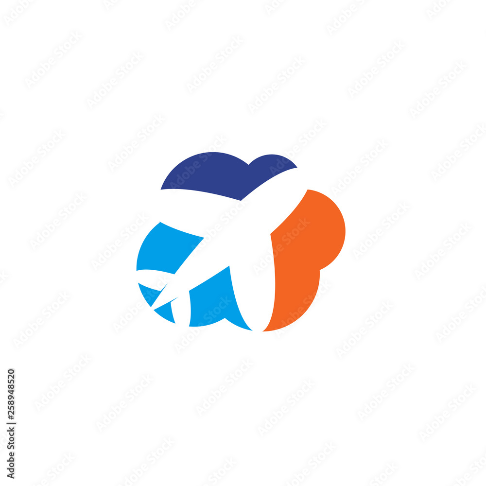 Obraz premium Travel logo with plane icon illustraiton
