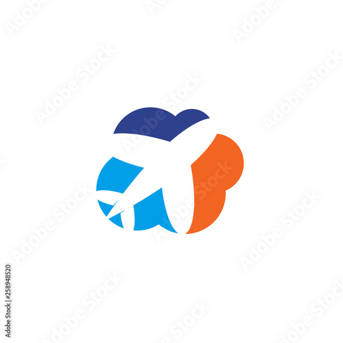 Travel logo with plane icon illustraiton