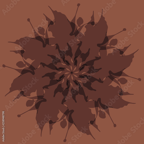 Beautiful pattern. Ornament. The imprint of a flower. Vector illustration.