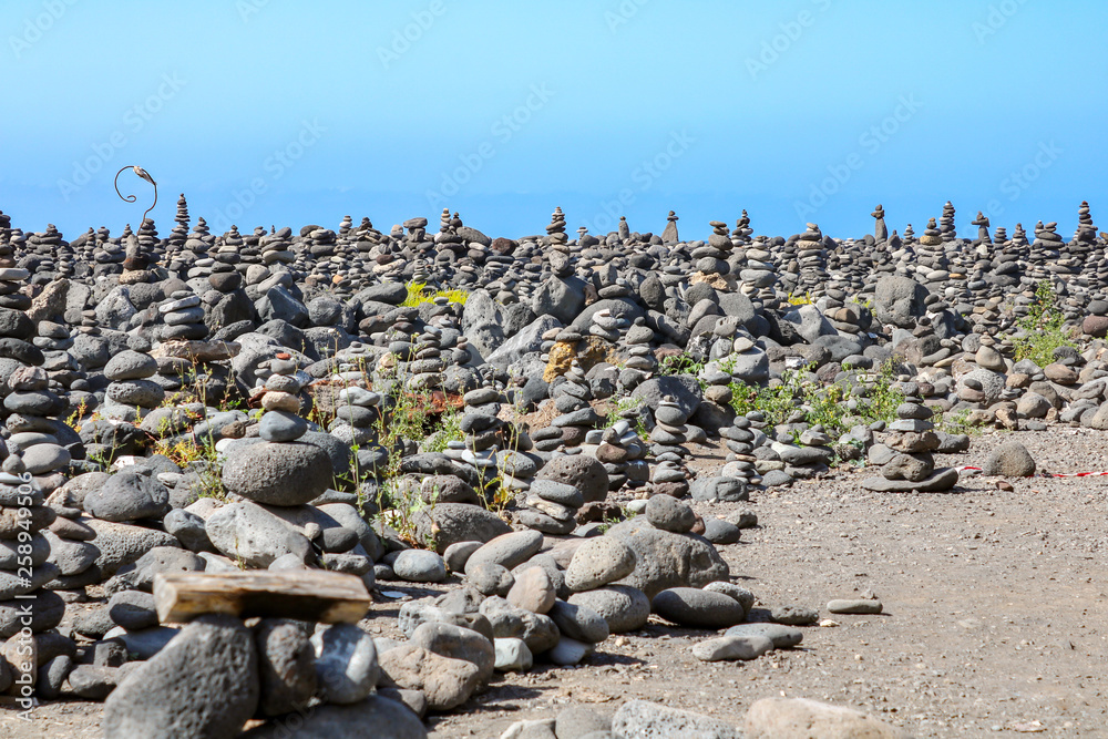 Stone stacking in Puerto de la Cruz, Tenerife, Spain