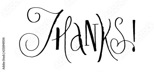 THANKS ruling pen calligraphy banner photo