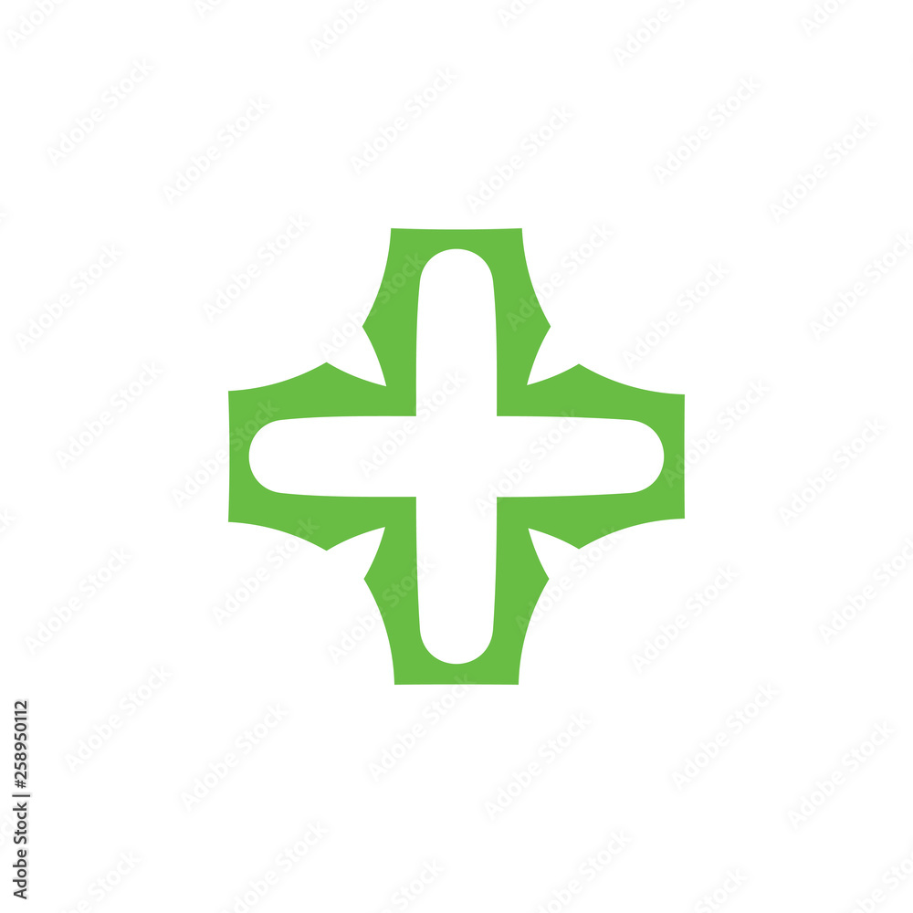 simple classic geometric plus medical logo vector simple classic geometric plus medical logo vector
