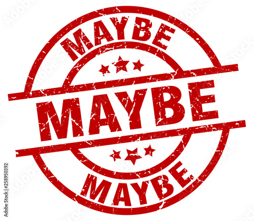 maybe round red grunge stamp