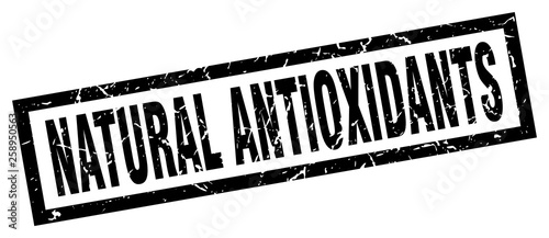 square grunge black natural antioxidants stamp