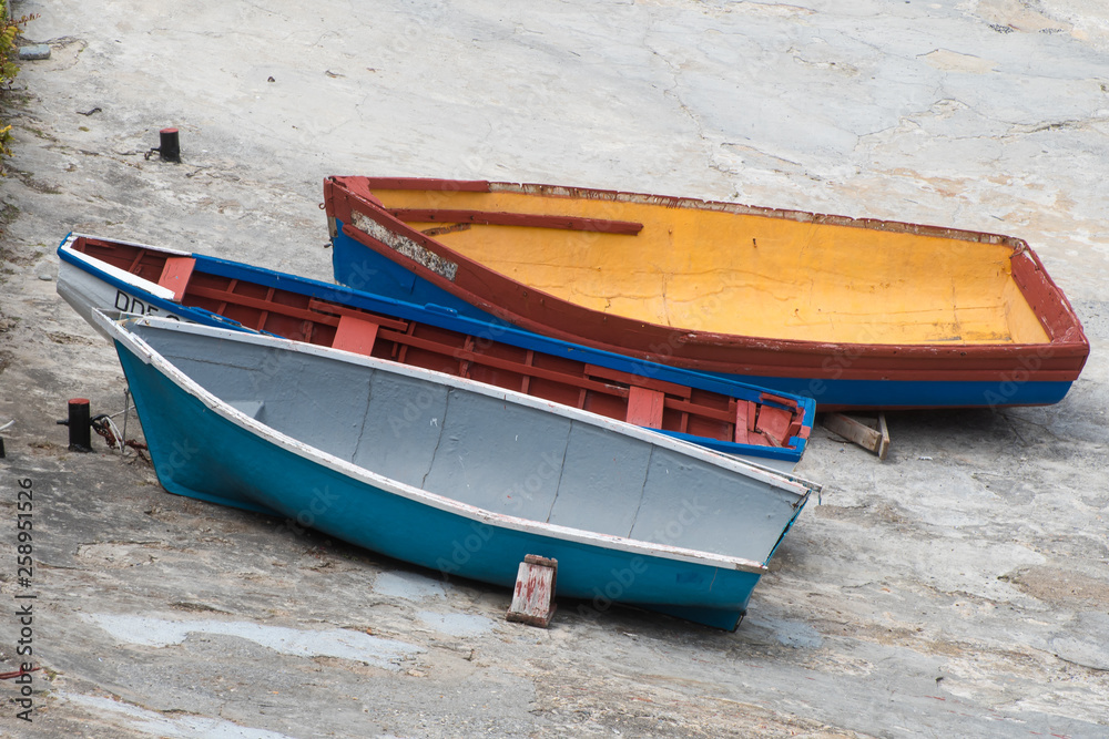 Coloured boats in Hermanus, Western Cape Coloured boats in Hermanus, Western Cape