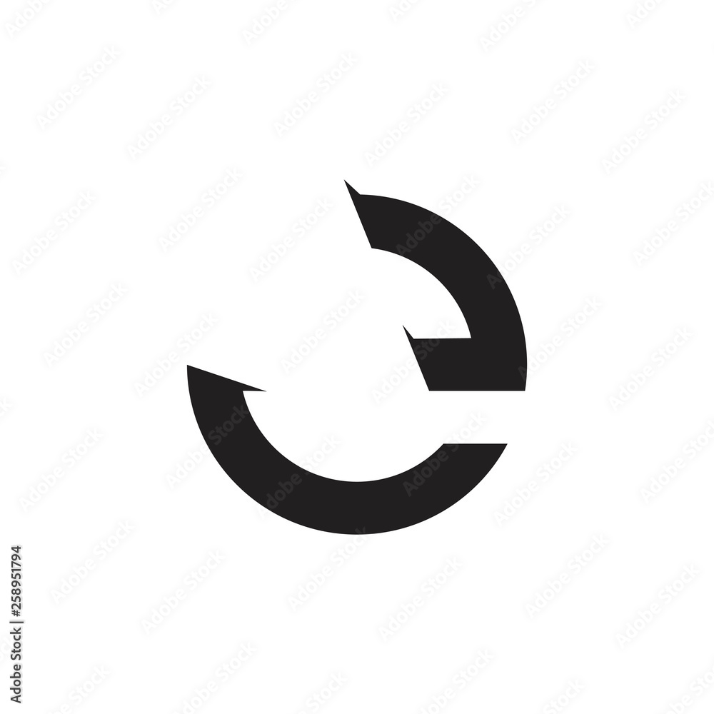 letter e circle rotate arrow geometric logo vector letter e circle rotate arrow geometric logo vector