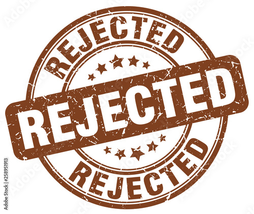 rejected brown grunge round vintage rubber stamp