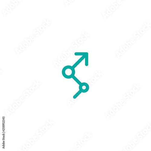 blue arrow up with circles. icon isolated on white background. Launch, upgraid icon. start, business advance
