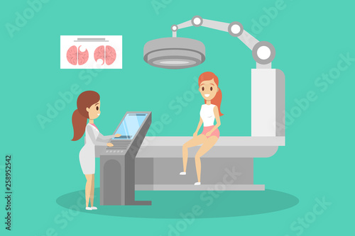 MRI process. Doctor making magnetic resonance imaging