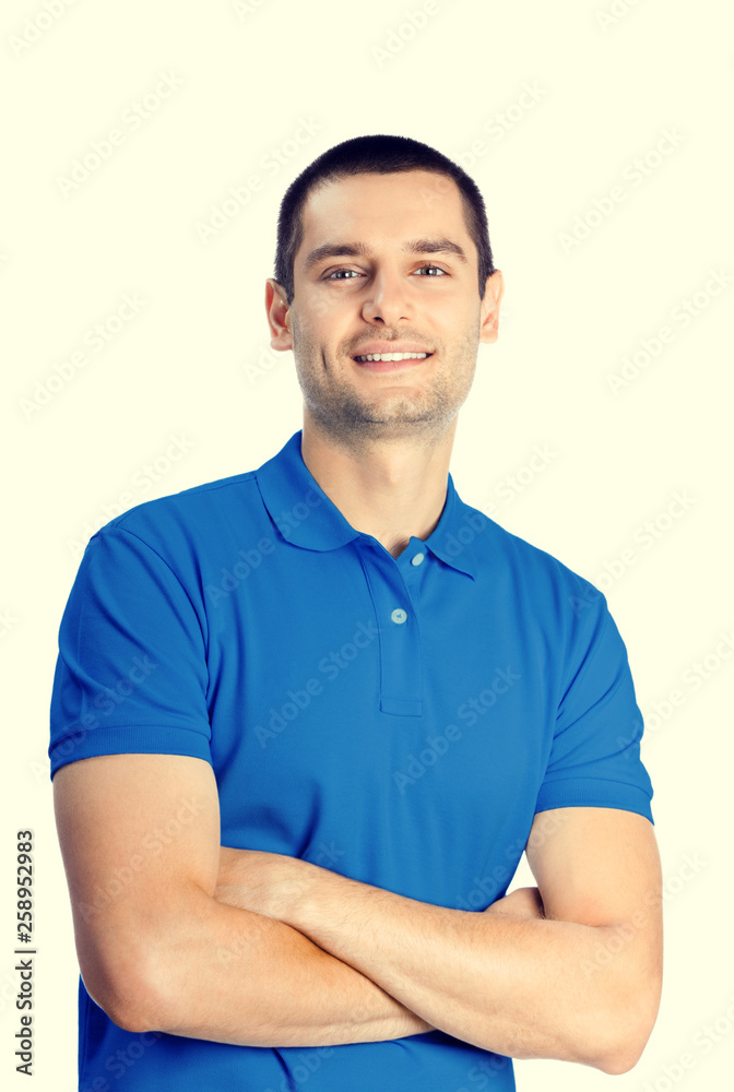 Portrait of happy smiling young man, isolated on white background Portrait of happy smiling young man, isolated on white background