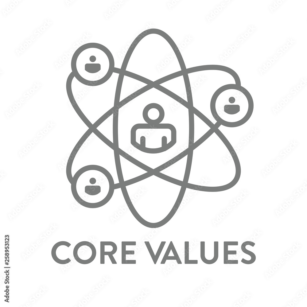 Core Values Outline / Line Icon Conveying Integrity / Purpose Core Values Outline / Line Icon Conveying Integrity / Purpose