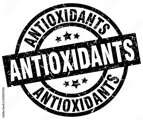 antioxidants round grunge black stamp