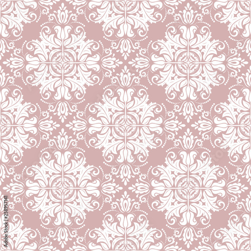 Orient vector classic pattern. Seamless abstract background with vintage elements. Orient purple and white background. Ornament for wallpaper and packaging