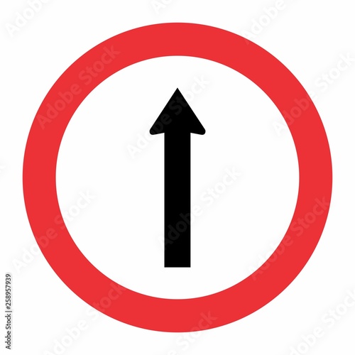 Straight traffic sign