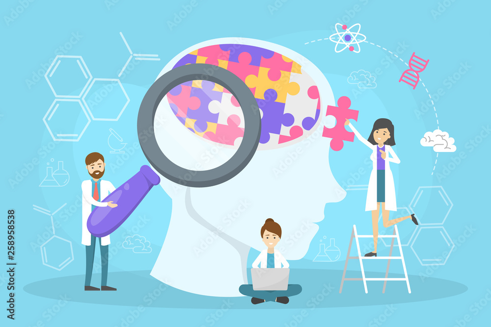 Mental health concept. Doctor treat person mentality.