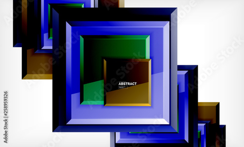Geometric abstract background, modern square design