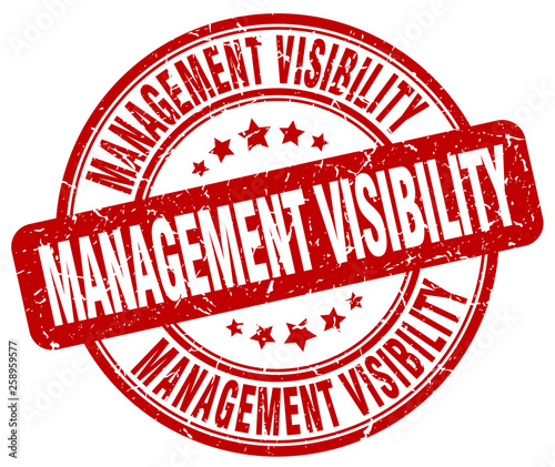 management visibility red grunge stamp