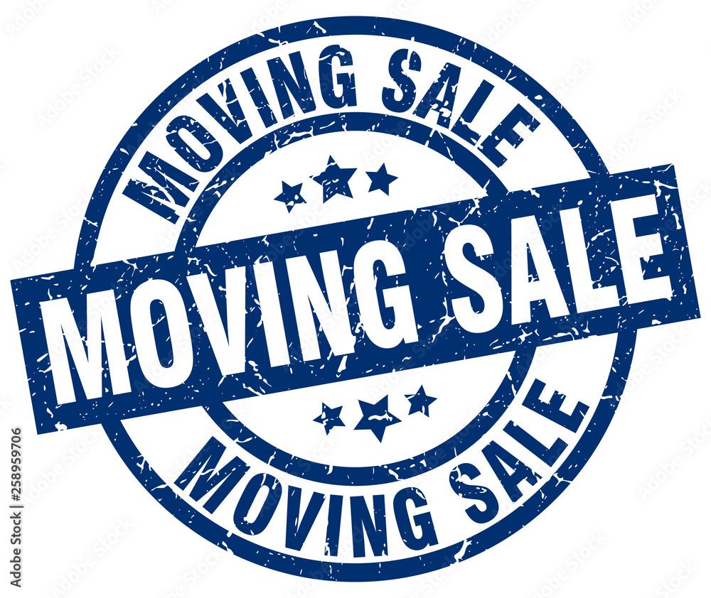 moving sale blue round grunge stamp moving sale blue round grunge stamp