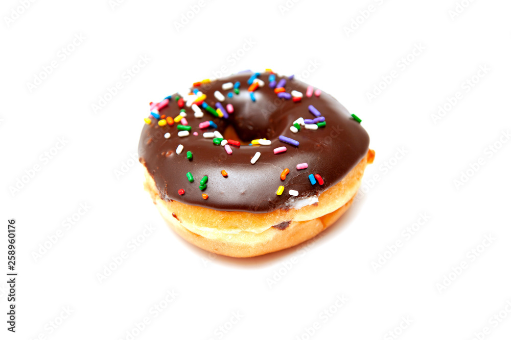 chocolate donuts, candy with colorful sparks chocolate donuts, candy with colorful sparks