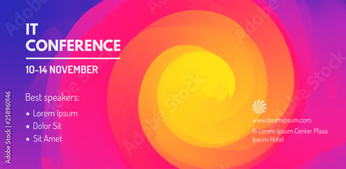 Business event invitation template. Can be used for online courses, master class, seminar, presentation, webinar or lecture. Vector illustration for banner, poster, flyer and magazine page.