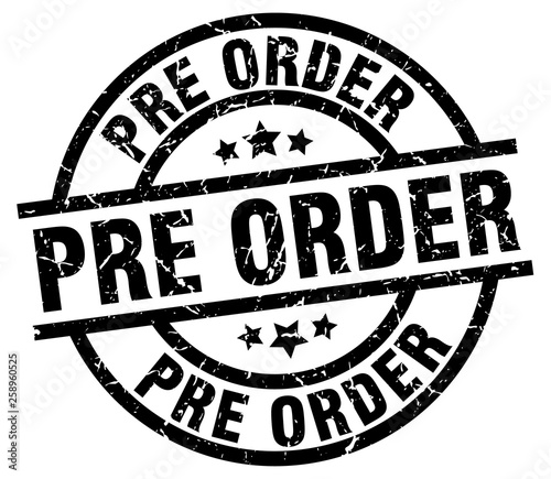 pre order round grunge black stamp