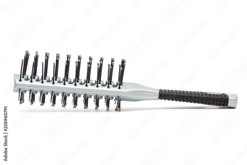 Plastic Hairbrush. Isolated on white background Plastic Hairbrush. Isolated on white background