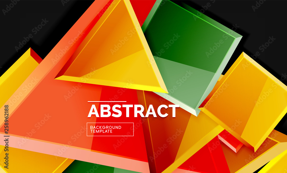 Squares and triangles geometrical background Squares and triangles geometrical background