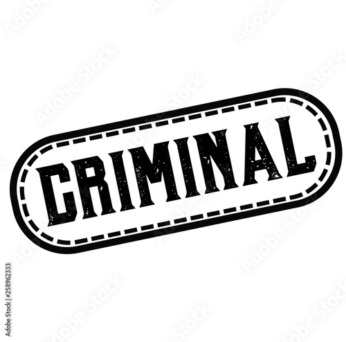 CRIMINAL stamp on white