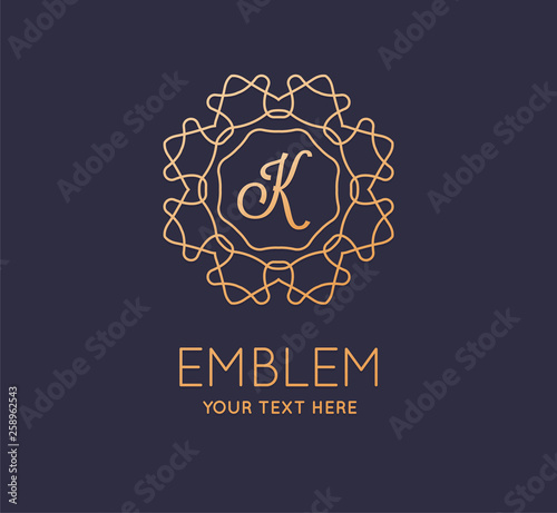 Cosmetics, Spa, Beauty salon,  Decoration, Boutique Floral logo. Luxury, Business, Royal Jewelry, Hotel Logo. Interior Icon. Resort and Restaurant Monogram. Vector.