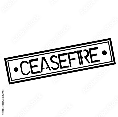 CEASEFIRE stamp on white