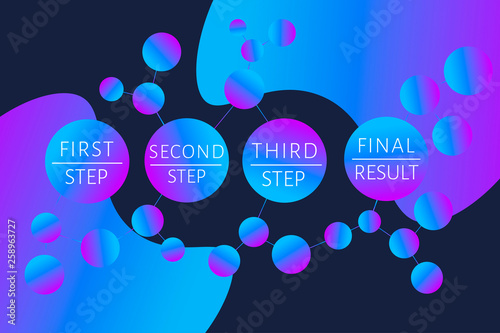 Futuristic Infographic template with 4 options (steps) and place for text. Medicine, science, pharmacology innovation concept for report, banner, business presentation. Vector EPS 10 illustration