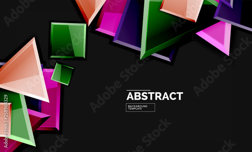 Glossy squares and triangles geometric backgrounds