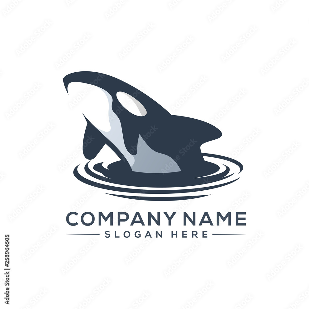 Obraz premium killer whale logo design