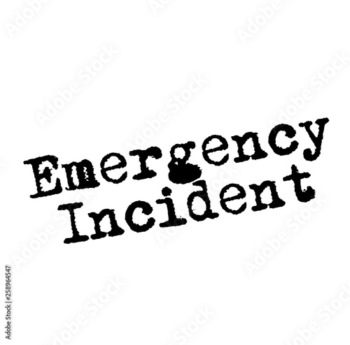 EMERGENCY INCIDENT stamp on white