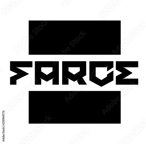 FARCE stamp on white