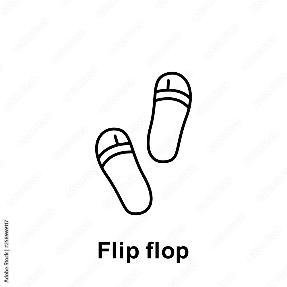 Flip flop icon. Element of summer holiday icon. Thin line icon for website design and development, app development. Premium icon Flip flop icon. Element of summer holiday icon. Thin line icon for website design and development, app development. Premium icon