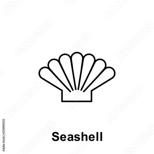 Seashell icon. Element of summer holiday icon. Thin line icon for website design and development, app development. Premium icon