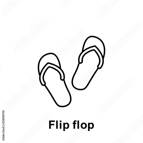 Flip flop icon. Element of summer holiday icon. Thin line icon for website design and development, app development. Premium icon