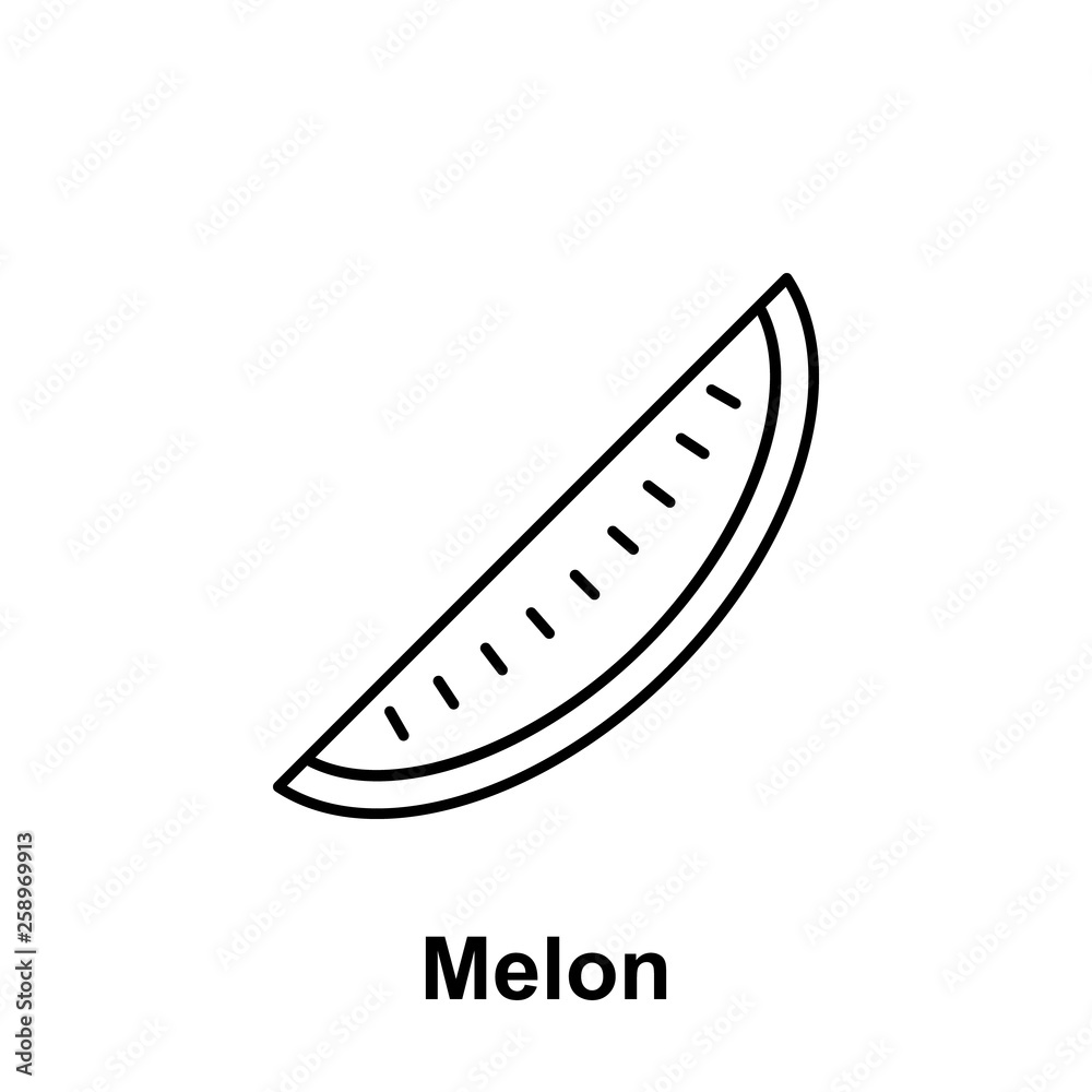 Melon icon. Element of summer holiday icon. Thin line icon for website design and development, app development. Premium icon