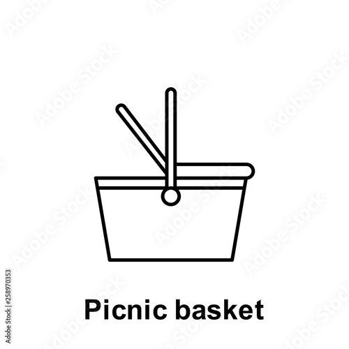 Picnic basket icon. Element of summer holiday icon. Thin line icon for website design and development, app development. Premium icon