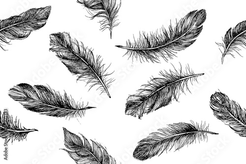 Feather Pattern hand drawn