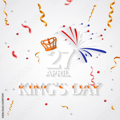 King's Day Celebrate Vector Design - King's Birthday in the Netherlands.